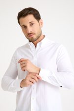 One Bull Balıksırtı Beyaz Gömlek - Görsel 6