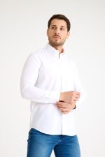 One Bull Kuşgözü Beyaz Gömlek - Görsel 5