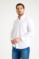 One Bull Kuşgözü Beyaz Gömlek