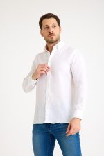 One Bull Keten Gömlek Beyaz