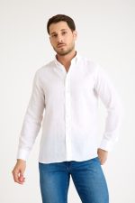 One Bull Keten Gömlek Beyaz - Görsel 8