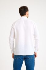 One Bull Keten Gömlek Beyaz - Görsel 7