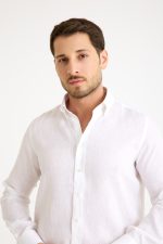 One Bull Keten Gömlek Beyaz - Görsel 5