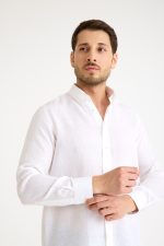 One Bull Keten Gömlek Beyaz - Görsel 4