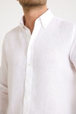 One Bull Keten Gömlek Beyaz - Görsel 3