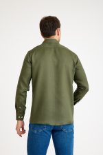 One Bull Keten Gömlek Yeşil - Görsel 6